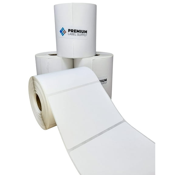 Premium Label Supply 4" x 3" Direct Thermal Labels - 4 Rolls- 500 Labels per Roll - 1'' Core - 4 Rolls - 2000 Labels