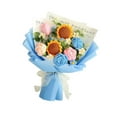 thumbnail image 4 of Flores de crochet completadas Bouquet Flower Artificial Flower Decoración hecha a mano para el Día de la Madre Día del Día de la Maestría Cumpleaños Azul, 4 of 8