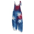 thumbnail image 2 of Iaqnaocc 4th of July Women's Jumpsuits Patriotic American Flag Stars Sleeveless Independence Day Jumpers Loose Fit Adjustable Strap Jumpsuits Fashion Overalls Wine 2XL, 2 of 4