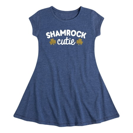 

Instant Message - St. Patrick s Day - Shamrock Cuties with Sparkle Shamrocks - Toddler And Youth Girls Fit And Flare Dress