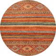thumbnail image 1 of Ahgly Company Indoor Round Abstract Bronze Brown Abstract Area Rugs, 5' Round, 1 of 6