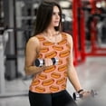 thumbnail image 6 of Gukieu Cartoon Hot Dog Print Women's Quick-drying Fitness Vest, Round Neck Sleeveless Fitness T-shirt, Suitable for Yoga, Sports-Medium, 6 of 7