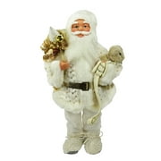19" White and Gold Nordic Santa Claus Christmas Tabletop Figurine