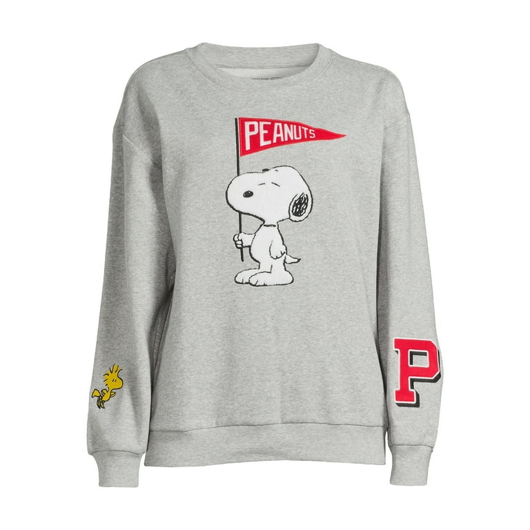 Snoopy Chenille Patch Sweatshirt - Cozy Pullover - Walmart.com