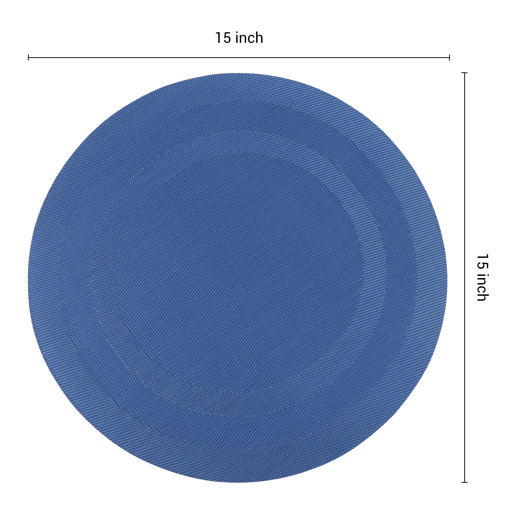 Unique Bargains Set of 6 Round Placemats for Kitchen Dining Table Decor Blue