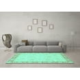 thumbnail image 3 of Ahgly Company Machine Washable Indoor Square Abstract Turquoise Blue Modern Area Rugs, 8' Square, 3 of 4