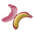 thumbnail image 3 of 3 PCS Banana Box Protector Banana Box Plastic Storage Box for Banana Box Fruit Protection Case Banana Boxes for Plastic Banana Holder Carrier Travel 3 Colors Yellow Green Pink, 3 of 5