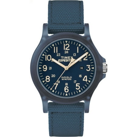 Timex Unisex Expedition Acadia Mid-Size Blue Watch, Nylon Strap