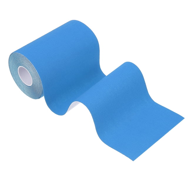 Cinta de Kinesiología Adhesiva de Algodón Azul Uxcell 5.5yd x 4"