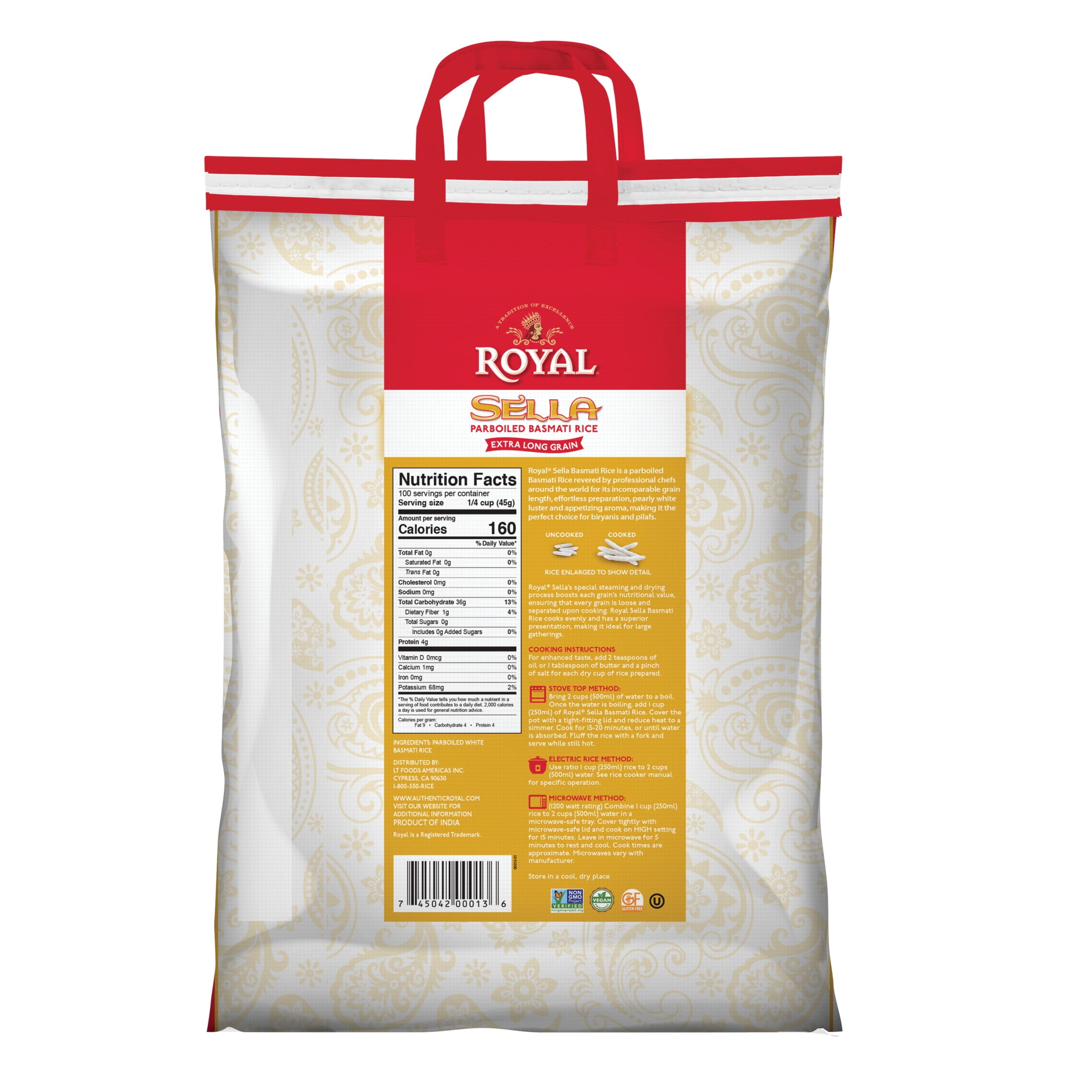 Authentic Royal Sella Basmati Rice, 10lbs