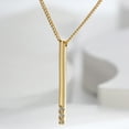thumbnail image 3 of Dainty Gold Plated CZ Tiny Stick Bar Pendant Necklace Minimalist 18K Gold Plated Bar Necklace Ladies Adjustable Chain For Women Gift, 3 of 4