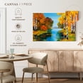 thumbnail image 5 of Elephant Stock Autumn River Birch Trees Wall Art - Horizontal Canvas Wall Art - Living Room Wall Decor - Nature Canvas - Green And Turquoise Decor - 24" x 16", 5 of 8