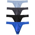 thumbnail image 2 of TANBOM Men's Bulge Pouch Breathable Lightweight Thong, Assorted Colors, 4-Pack, XXL, 2 of 6