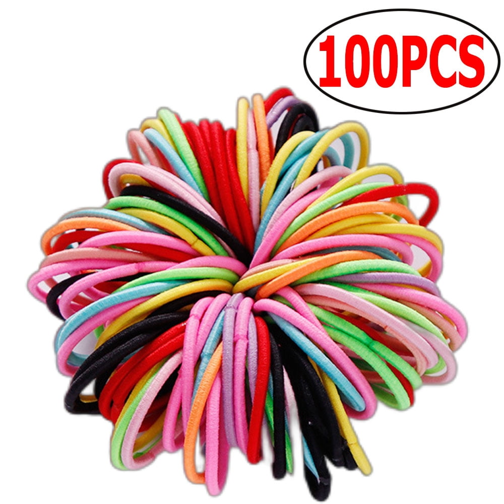 Dicasser 100 Pieces Elastic Hair Ties Assorted Color Perfect For Fine