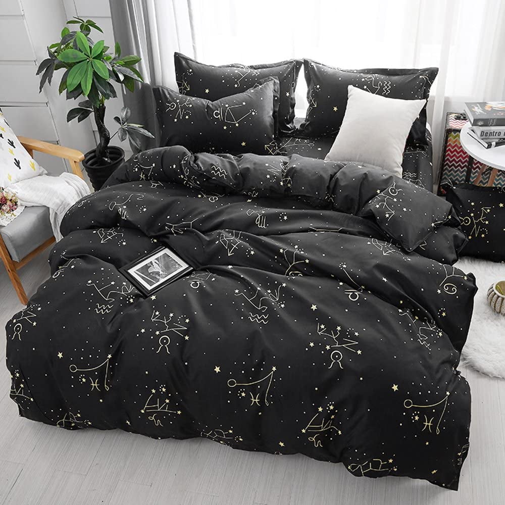 Black Zodiac Duvet Cover Constellation 