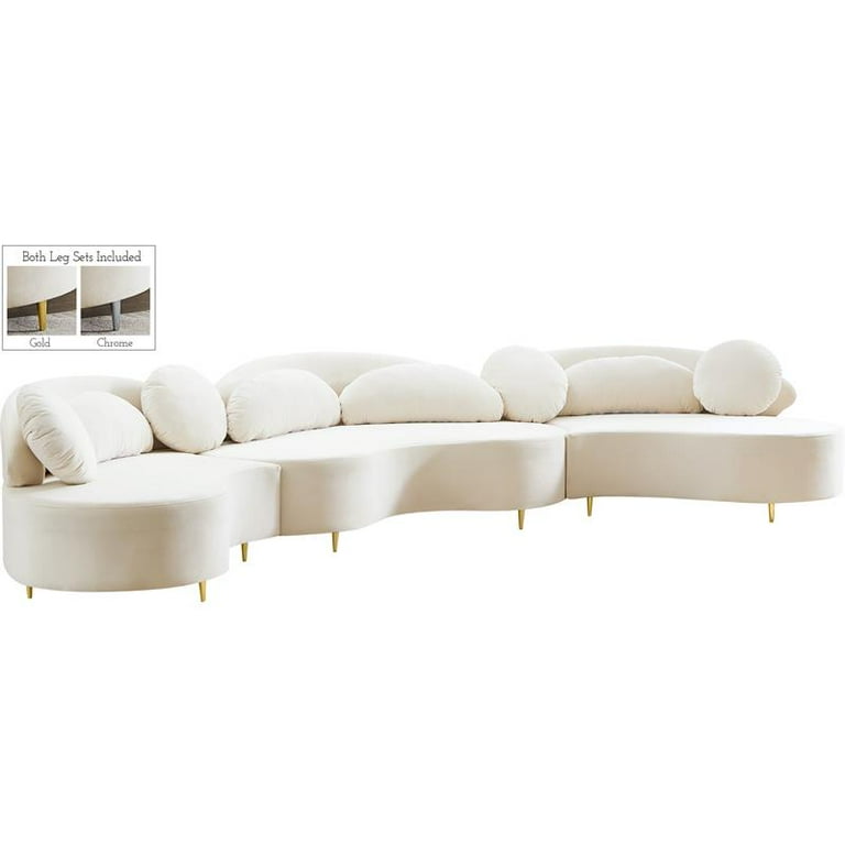 Meridian Furniture Vivacious Velvet 3pc. Sectional Meridian Furniture Vivacious Velvet 3pc. Sectional