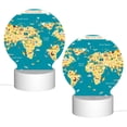 thumbnail image 2 of Salouo World Map With Landmarks for Round Acrylic Night Light - Acrylic Sheets with LED Light Lamp Base - Decorative Night Lamp for Restaurant Bar Cafe Shop Room Decoration, 2 of 9