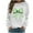 White, variant on Womens St Patricks Day Shirt Shamrock Bow Print Shirts Crew Neck Sweatshirts Long Sleeve Pullover Tops Green Outfits for Women