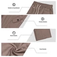 thumbnail image 4 of Hinvhai Men's Wide Leg Cargo Pants Drawstring Elastic Waist Baggy Pants with Pockets Brown XXXL(XXXL), 4 of 9