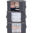 thumbnail image 1 of Lifewit Sac de Rangement pour Vêtements Grande Capacité avec Poignée Tissu Épais, 3 Pack, 90L, Gris, 1 of 5