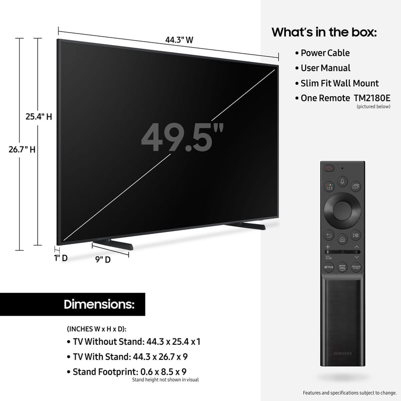 SAMSUNG 50" Class LS03B The Frame QLED 4K Smart TV QN50LS03BAFXZA display and camera view