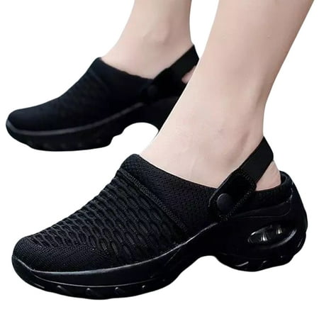 

SUNHUFA Mesh Orthopedic Clogs Slip On Shoes Summer Beach Sandals for Women (Black 37)