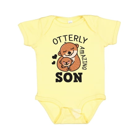

Inktastic Otterly Amazing Son with Mother and Child Otter Gift Baby Boy Bodysuit