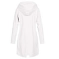 thumbnail image 4 of Kcodviy Hoodie Rain Long Solid Coat Jacket Women'S Outdoor Color Windproof Women'S Coat Sweater Jacket Womens Casual Jackets Women Womens Side Zip Jacket Cotton Night Light Jacket Light, 4 of 4