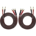 thumbnail image 1 of Hifi Ofc Speaker Wire With Spade Plug To Banana Plug Speaker Jumper Cable, 4 Banana Plug To 4 Y-sha, 1 of 5