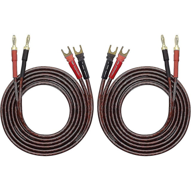 Hifi Ofc Speaker Wire With Spade Plug To Banana Plug Speaker Jumper Cable, 4 Banana Plug To 4 Y-sha