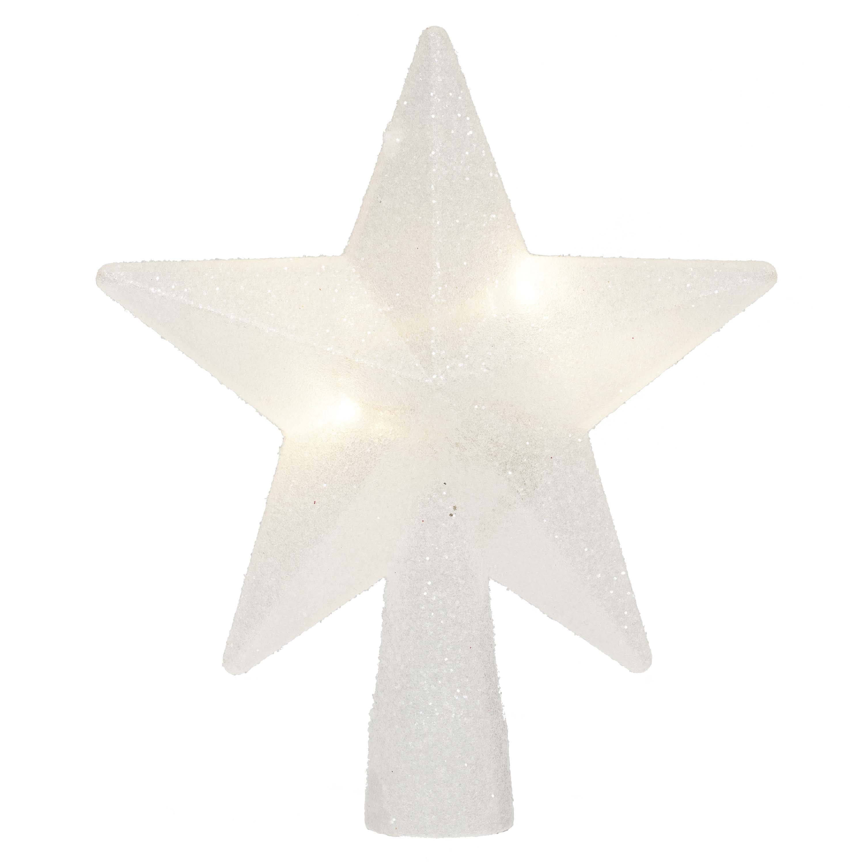 Holiday Time LED Christmas Tree Topper, Glittering Mini Star, 4"