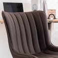 thumbnail image 3 of YOUNIKE Cute Armless Office Desk Chair Modern Upholstered Faux Leather Swivel Task Chair, Brown, 3 of 11