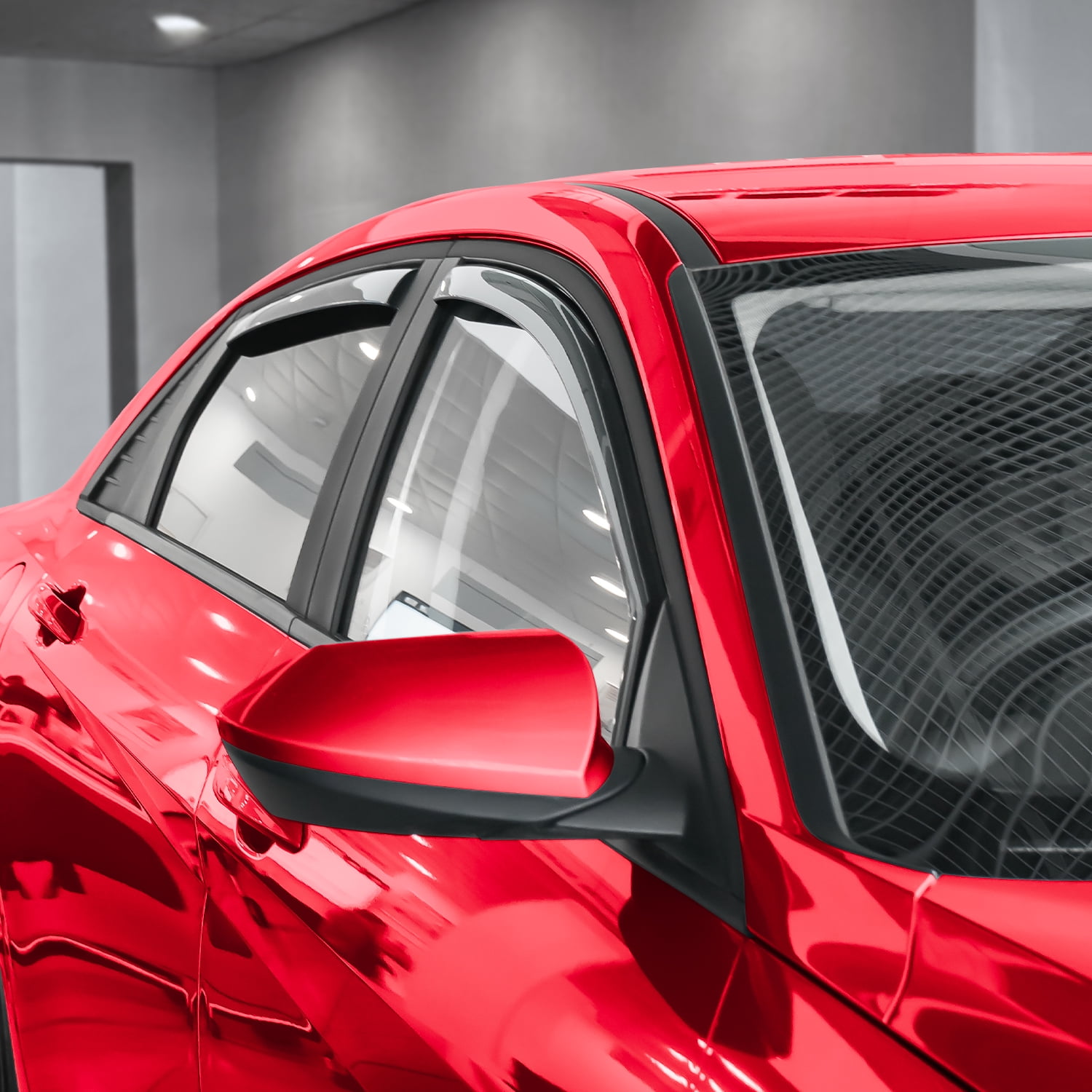 Voron Glass In-Channel Extra Durable Rain Guards for Hyundai Elantra 2021-2026, Window Deflectors, Vent Window Visors, 4 Pieces - 220225