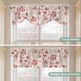 thumbnail image 5 of Red Flowers Tie Up Valance Curtains for Windows, Kitchen Curtains Window Treatments, Retro Botanical Pastoral Leaved Farm Short Window Shades Valances for Bedroom Bathroom Cafe 42"x12", 5 of 8
