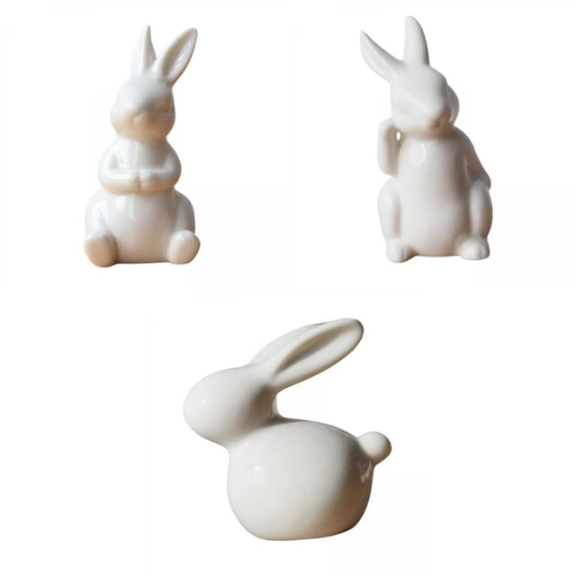 de 3 de cerámica, estatua de Animal de Pascua, decoración de escritorio de oficina
