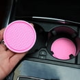 thumbnail image 4 of Car Cup Holder Coaster 2 Pack Universal Non- Insert Coasters Durable Auto Cup Mat 2.75 Inch Flexible Silicone Pad for Car Interior Vehicle Accessories for Men Women Drivers ï¼Pinkï¼, 4 of 4
