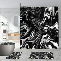 Tupukom Shower Curtains for Bathroom Foldable Farmhouse Rustic Shower Curtain for Travel & Storage Bathroom Essentials Bath Accessories,Black/White/Multicolor,