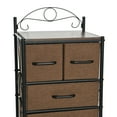 thumbnail image 6 of Household Essentials Victoria Dresser Tower Storage Organizer with 8 Brown Drawers Black Metal Frame and Mid Century Walnut Wood Grain Top, 6 of 7