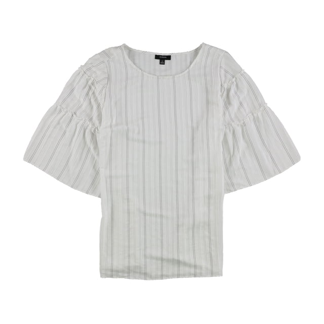 Alfani Blusa con mangas escalonadas para mujer, blanco, 2X