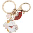 thumbnail image 1 of Keychain Maneki Neko Fortune Japanese Cat Keyring for Car Purse Backpack Handbag Birthday Gifts ---Cat Pattern, 1 of 4