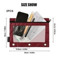 thumbnail image 3 of ALAZA 2 Pack Pencil Pouch Dark Red Pencil Case for 3 Ring Binder Clear Window Pencil Bag Organizers, 3 of 6