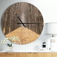 thumbnail image 2 of DesignArt Yellow Road through Fall Forest Large Wall Clock, 2 of 2