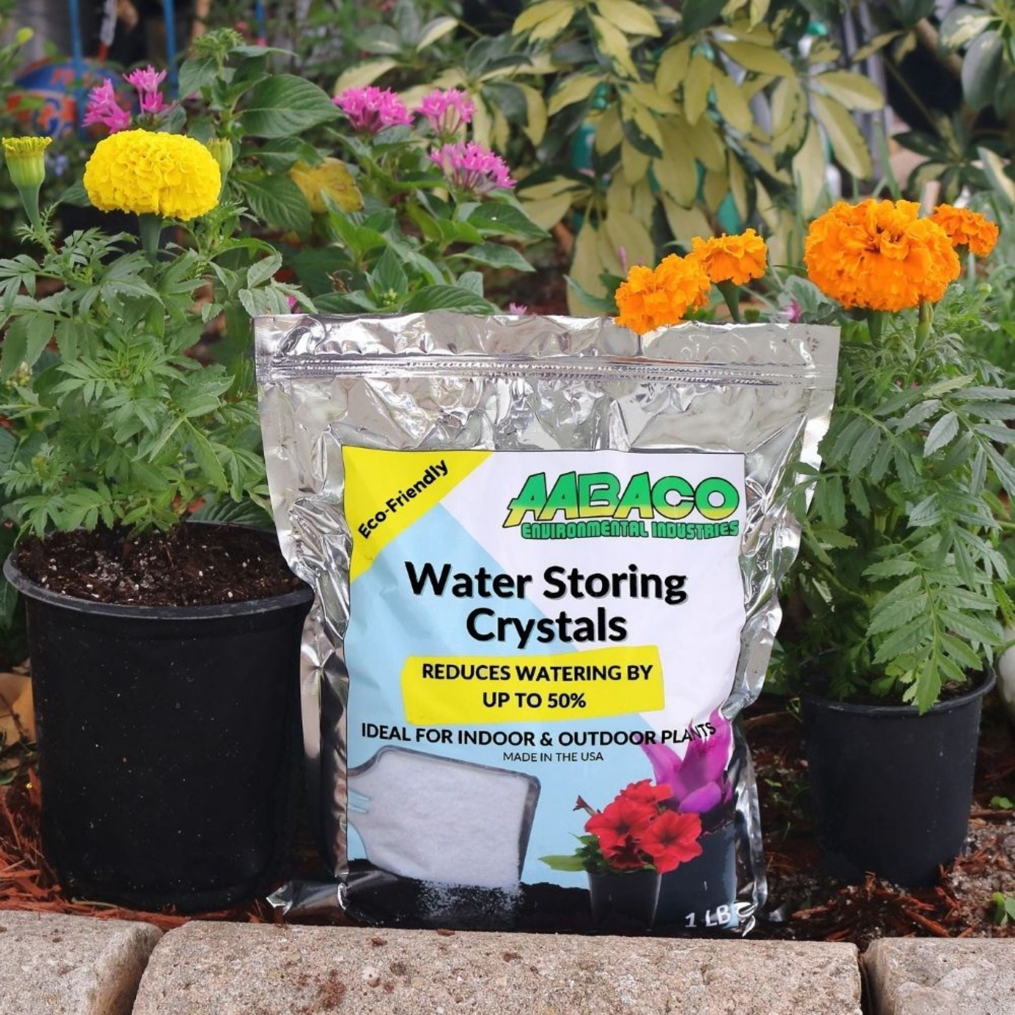 Water Storing Crystals - for Indoor & Outdoor Plants - Mix Crystals with Soil to Reduce The Amount of Watering Needed - Protect Against Heat - Watch Your Garden & Plant Grow (3LB)