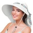 thumbnail image 1 of Solaris Sombreros de Sol para Mujer con Solapa para el Cuello, Ala Ancha, Protección UV UPF 50+, Gorra de Pesca Plegable con 2 Cintas Reemplazables para Acampar Al Aire Libre, Viajar y Hacer Senderis, 1 of 8