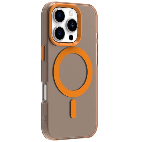 Magnetic Case for iPhone 13 Pro Max, Compatible with MagSafe, Military Grade Drop Protection, Slim Matte Translucent Hard PC Back with Soft TPU Bumper Anti-Scratch Phone Cover,Orange