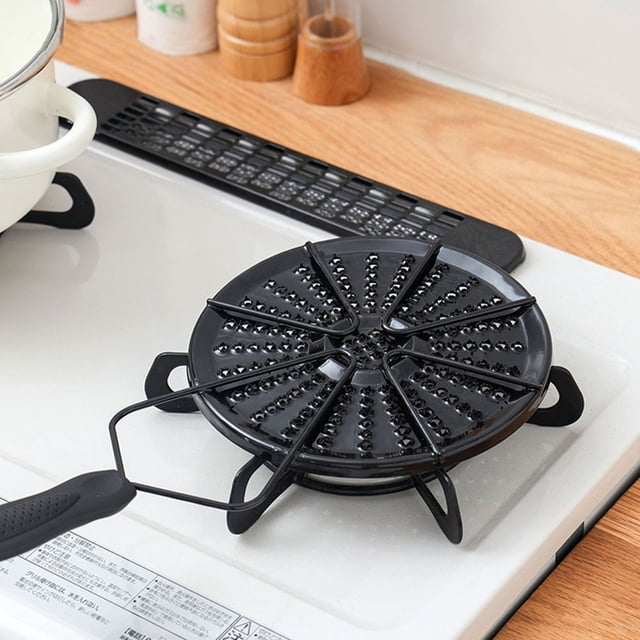 HAMPPLIES 1Pack Induction Plate Heat Diffuser for Gas Stove Use Black Enamel Iron Rectangular Protect Pots Even Heating