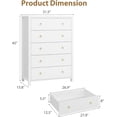 thumbnail image 2 of EastVita 5 Drawer Dresser for Bedroom 45 in Tall Dresser Chest of Drawers Wooden Dressers Chest with Clothes Storage Cabinet Drawer Organizer for Home White, 2 of 7