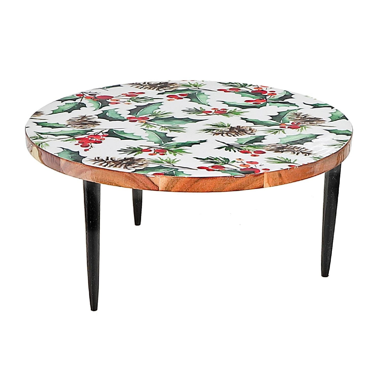 Bernies De Gâteau En Bois Acacia Émaillé De Noël Baies De Houx