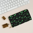 thumbnail image 6 of Leather Thin Slim Wallets for Women Men - eye green Pattern Clutch Card Wallet for Women Men with Zipper, 6 of 7