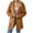 Khaki, variant on HAiming Women's Winter Coats Solid Color Long Sleeve Lapel Fleece Jacket Casual Trendy Loose Outerwear with Pockets